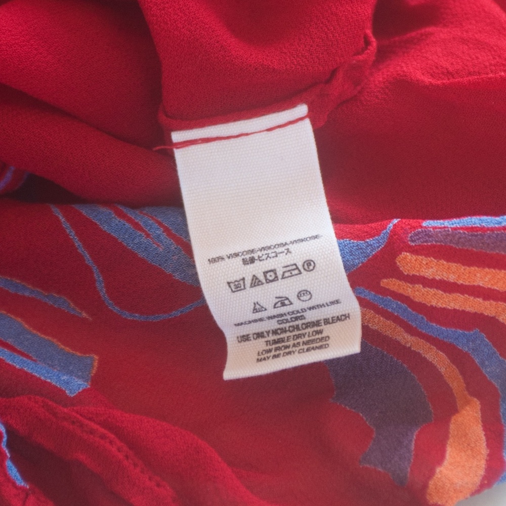 Free People Red Boho Beneath The Sea Lightweight Blouse - Picture 6 of 9